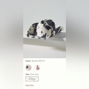 Anthropologie Black and White Cow-Print Hat